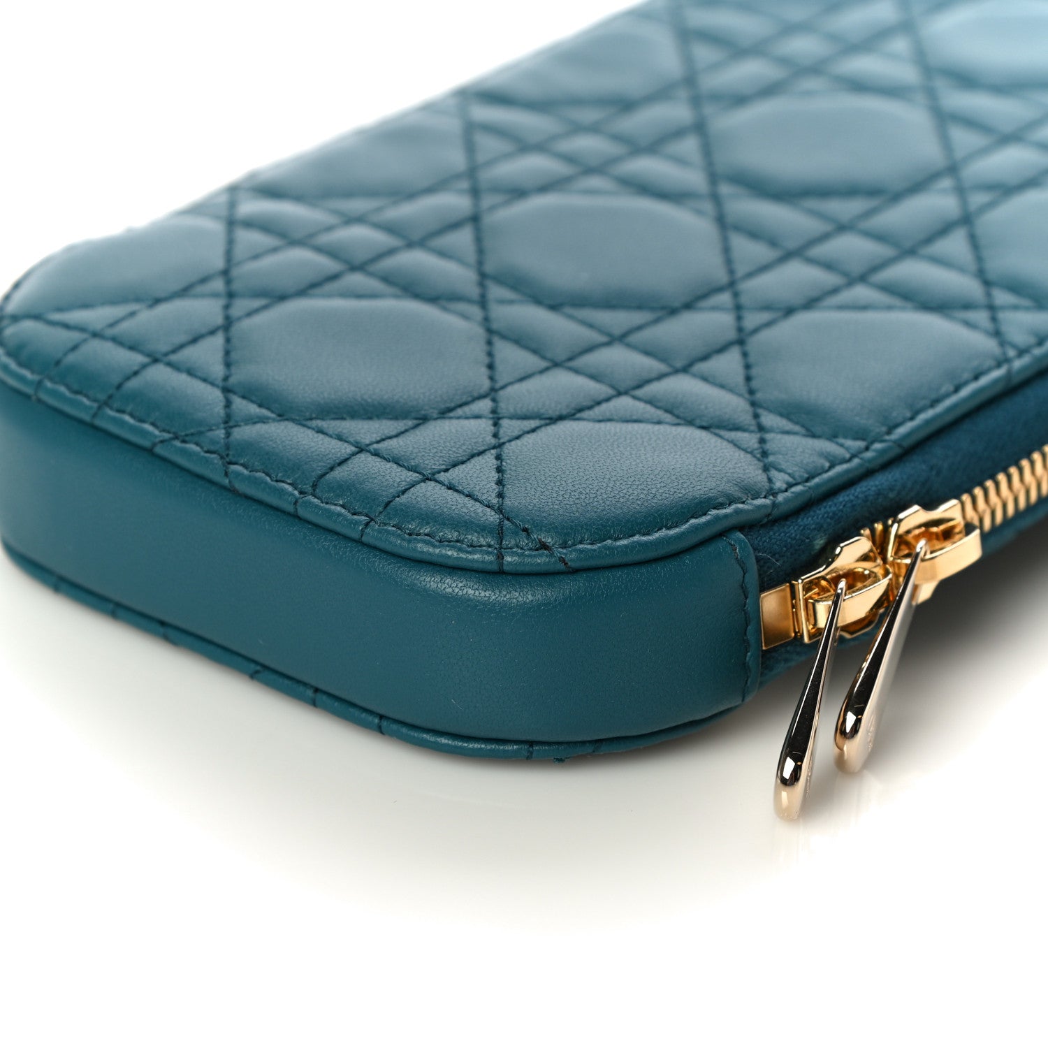 Christian Dior Lambskin Cannage Lady Dior Phone Holder Blue 9 of 10