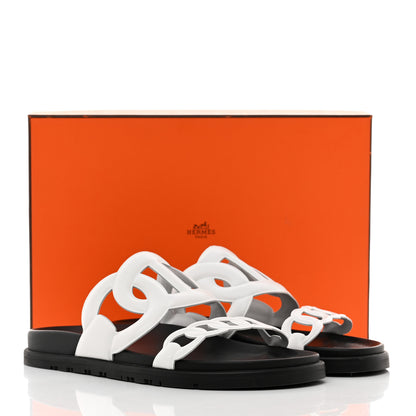 Hermes Nappa Womens Extra Sandals 39 White 9 of 9