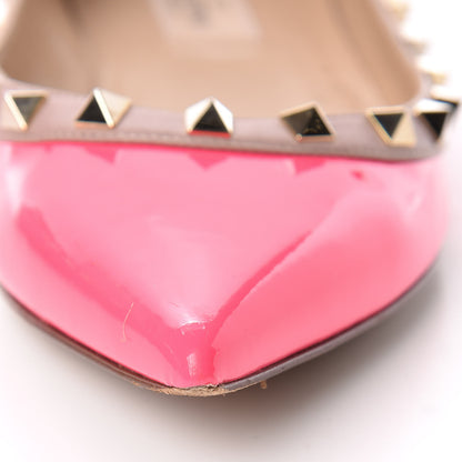 Valentino Garavani Patent Nappa Rockstud Ballerina Flats 38 Fuxia Fluo Poudre 17 of 20