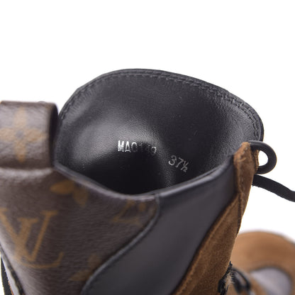 Louis Vuitton Suede Calfskin Monogram Laureate Platform Desert Boots 37.5 Cognac 9 of 9
