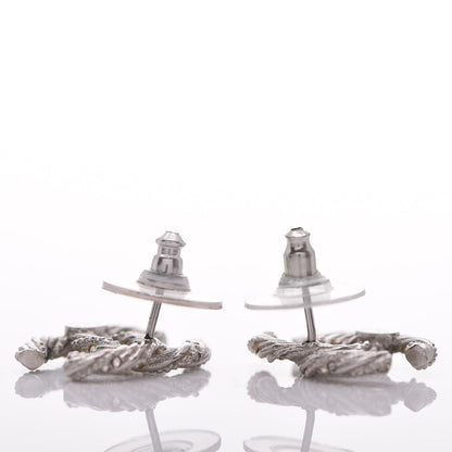 Chanel Crystal CC Twisted Earrings Silver 3 of 5