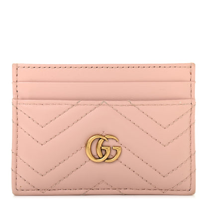 Gucci Calfskin Matelasse GG Marmont Card Holder Perfect Pink 1 of 7