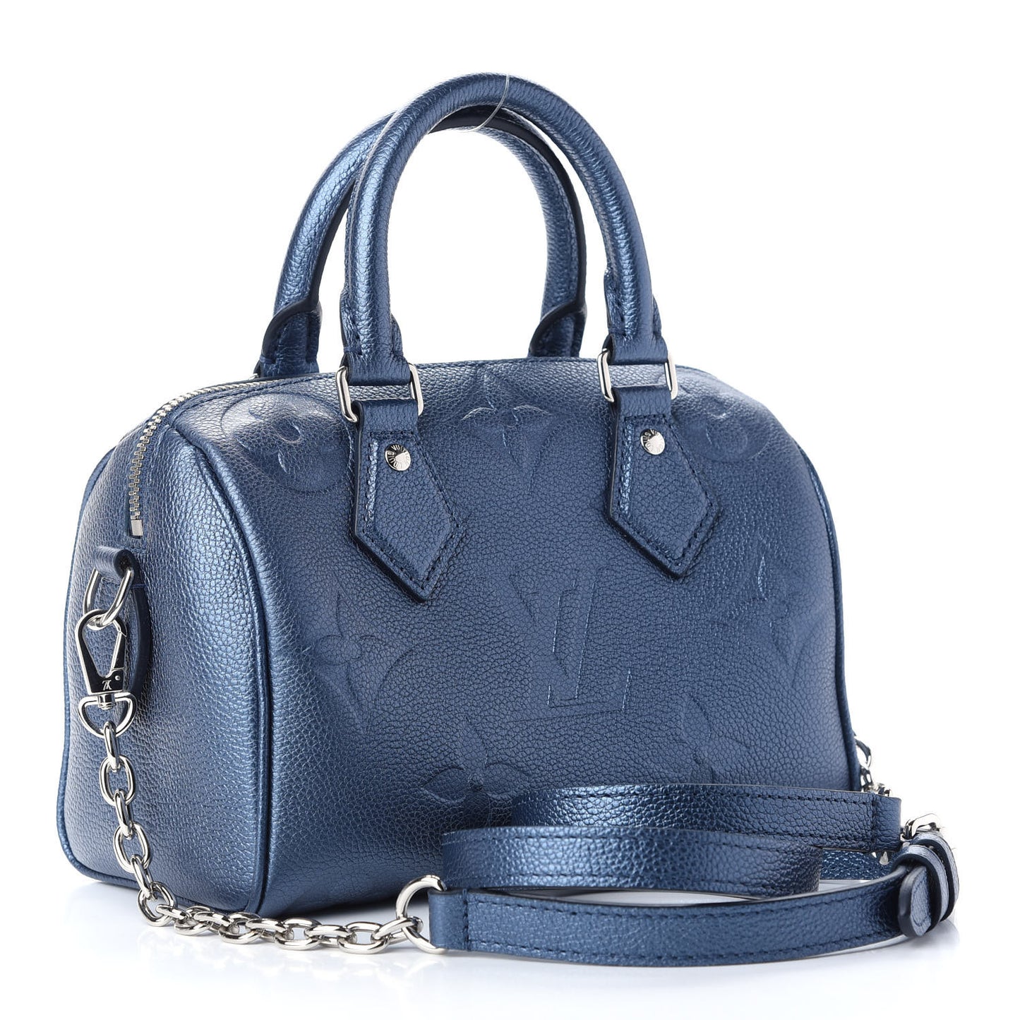 Metallic Empreinte Monogram Giant Speedy Bandouliere 20 Navy Nacre