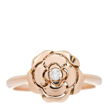 Chanel 18K Rose Gold Diamond Extrait de Camelia Ring 49 4.75 1 of 6