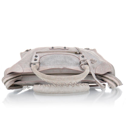 Balenciaga Metallic Craquele Calfskin Classic Hardware City Bois de Rose 4 of 9