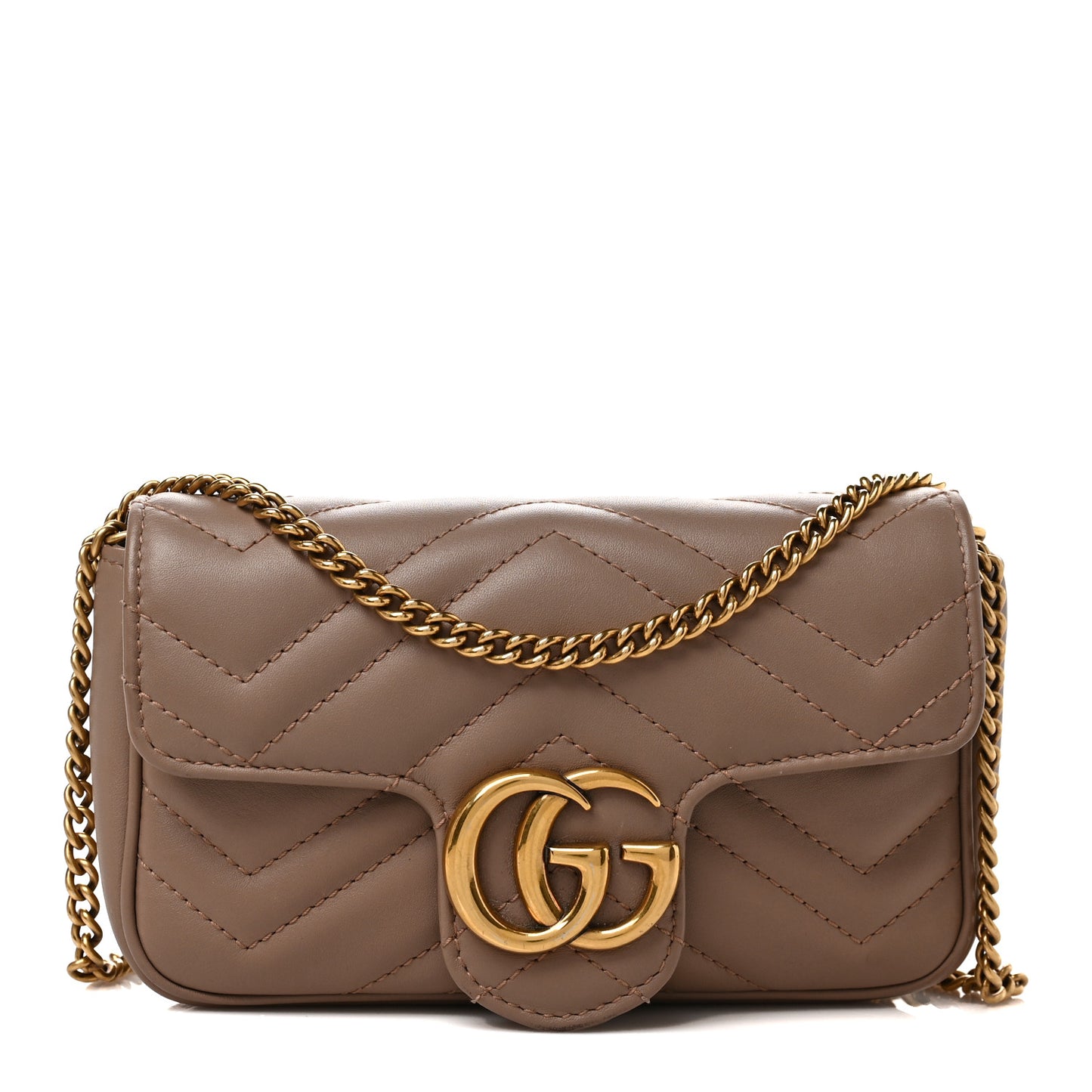Calfskin Matelasse Super Mini GG Marmont Shoulder Bag Porcelain Rose