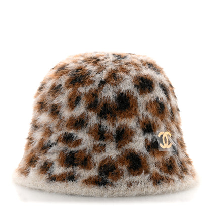 Chanel Polyamide Logo Cloche Hat L Ecru Brown Black Golden 3 of 8
