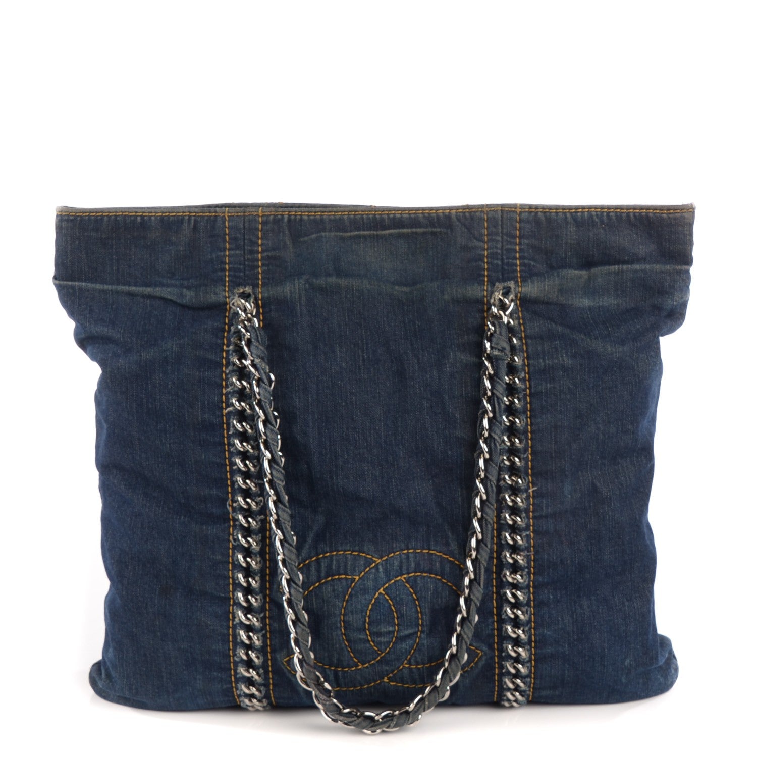 Chanel Denim North South Luxe Ligne Tote Dark Blue 1 of 7
