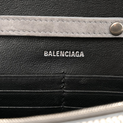 Balenciaga Strass Suede Hourglass Chain Bag Smoke Grey Crystal 7 of 10