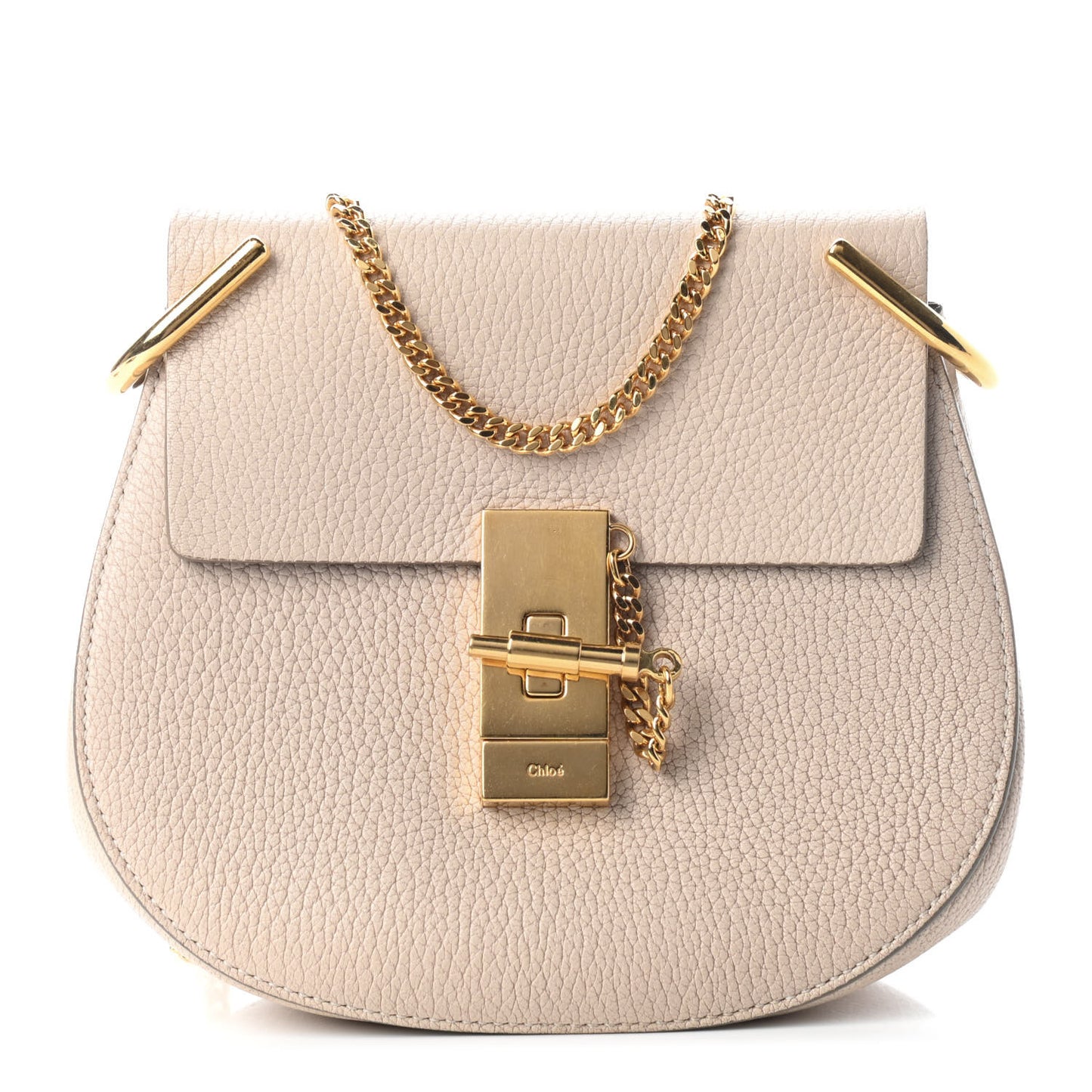 Grained Lambskin Drew Shoulder Bag Biscotti Beige