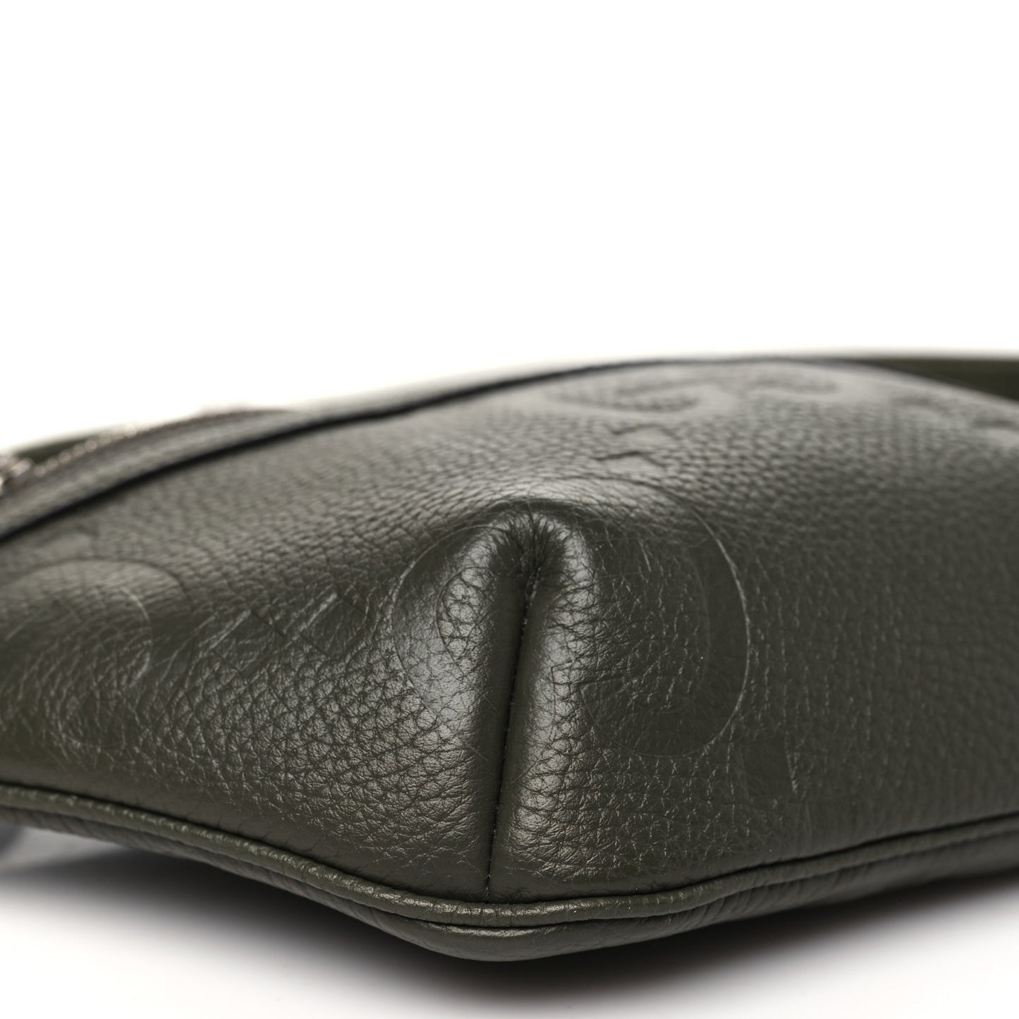 Piuma Calfskin Jumbo GG Embossed Small Belt Bag Dark Green