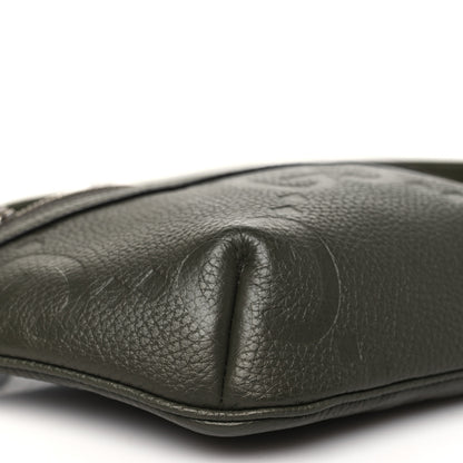 Gucci Piuma Calfskin Jumbo GG Embossed Small Belt Bag Dark Green 9 of 10