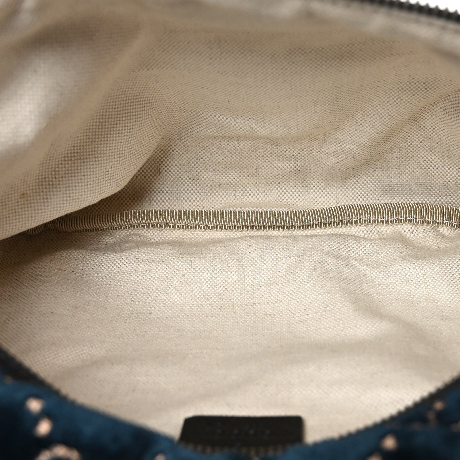 Gucci Velvet GG Monogram Web Belt Bag Blue Beige 5 of 10