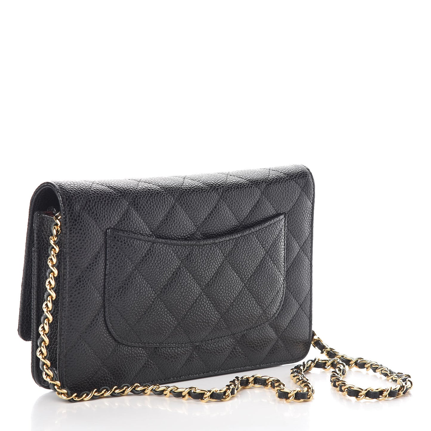 Caviar Quilted Wallet On Chain WOC Black