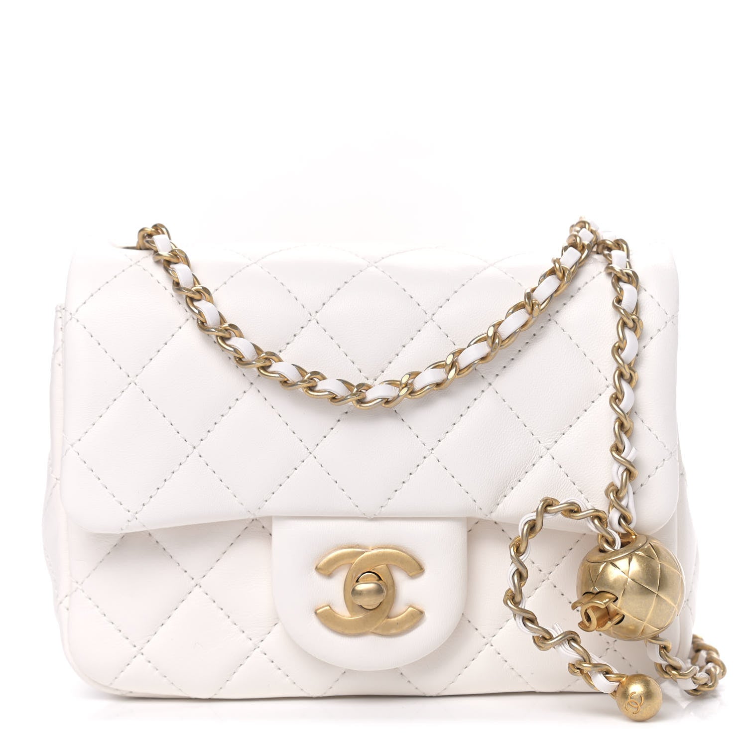 Chanel Lambskin Quilted Mini Pearl Crush Flap White 1 of 8