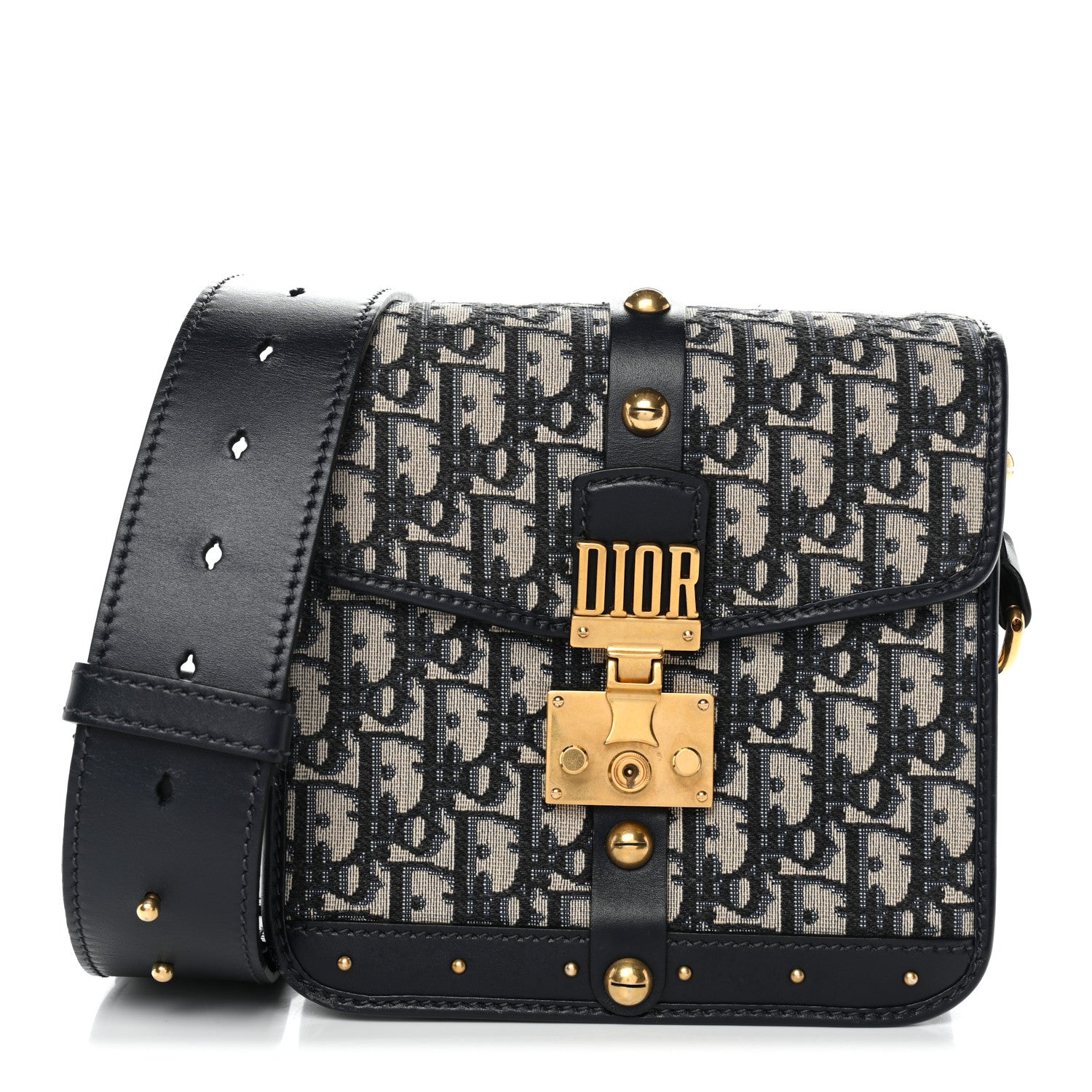 Christian Dior Oblique Square DiorAddict Flap Navy Blue 1 of 11