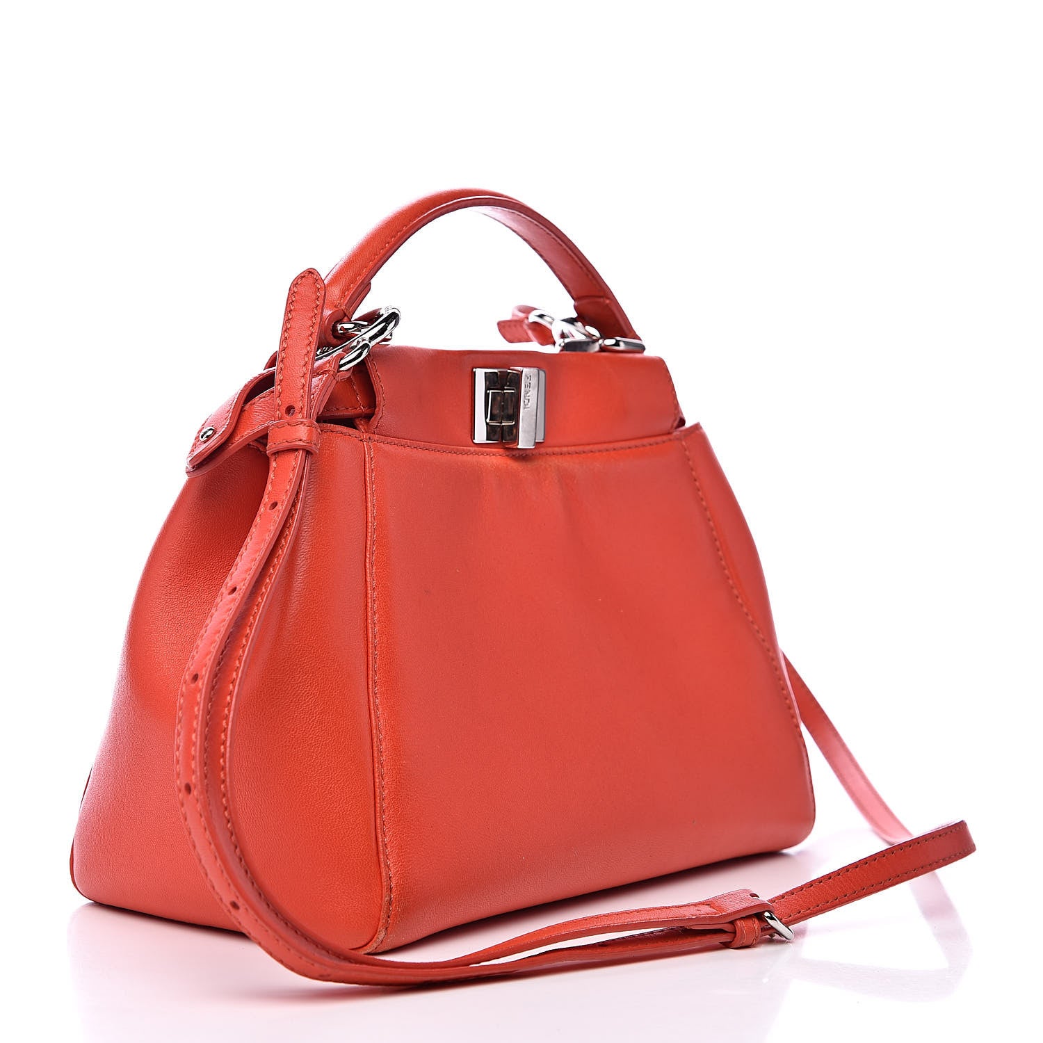 Fendi Nappa Mini Peekaboo Iconic Satchel Papavero 3 of 16