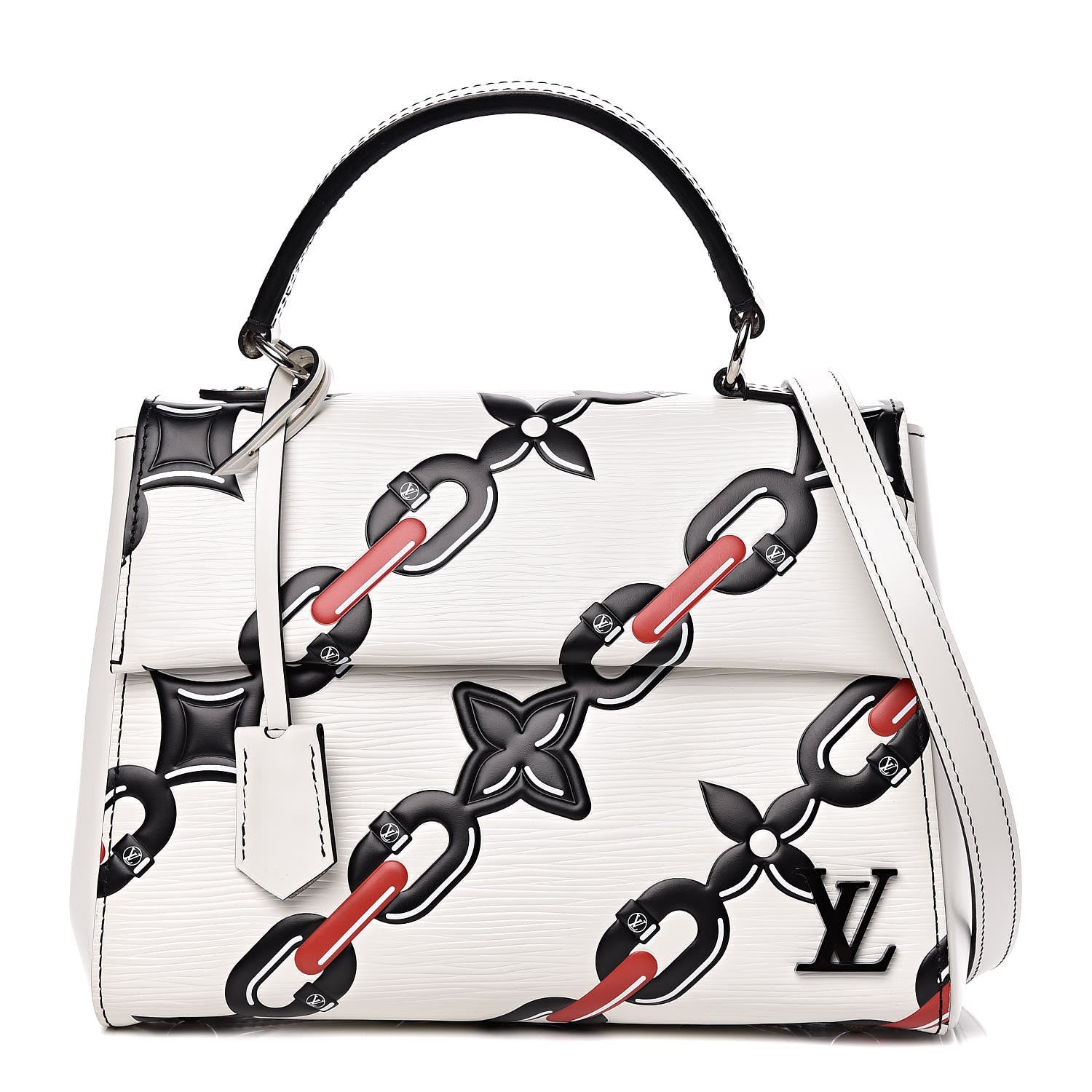 Louis Vuitton Epi Chain Flower Print Cluny BB White 1 of 10