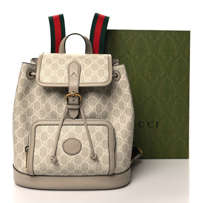 Gucci am Azalea Calfskin Retro Interlocking G Buckle Backpack Beige Mystic White 11 of 11