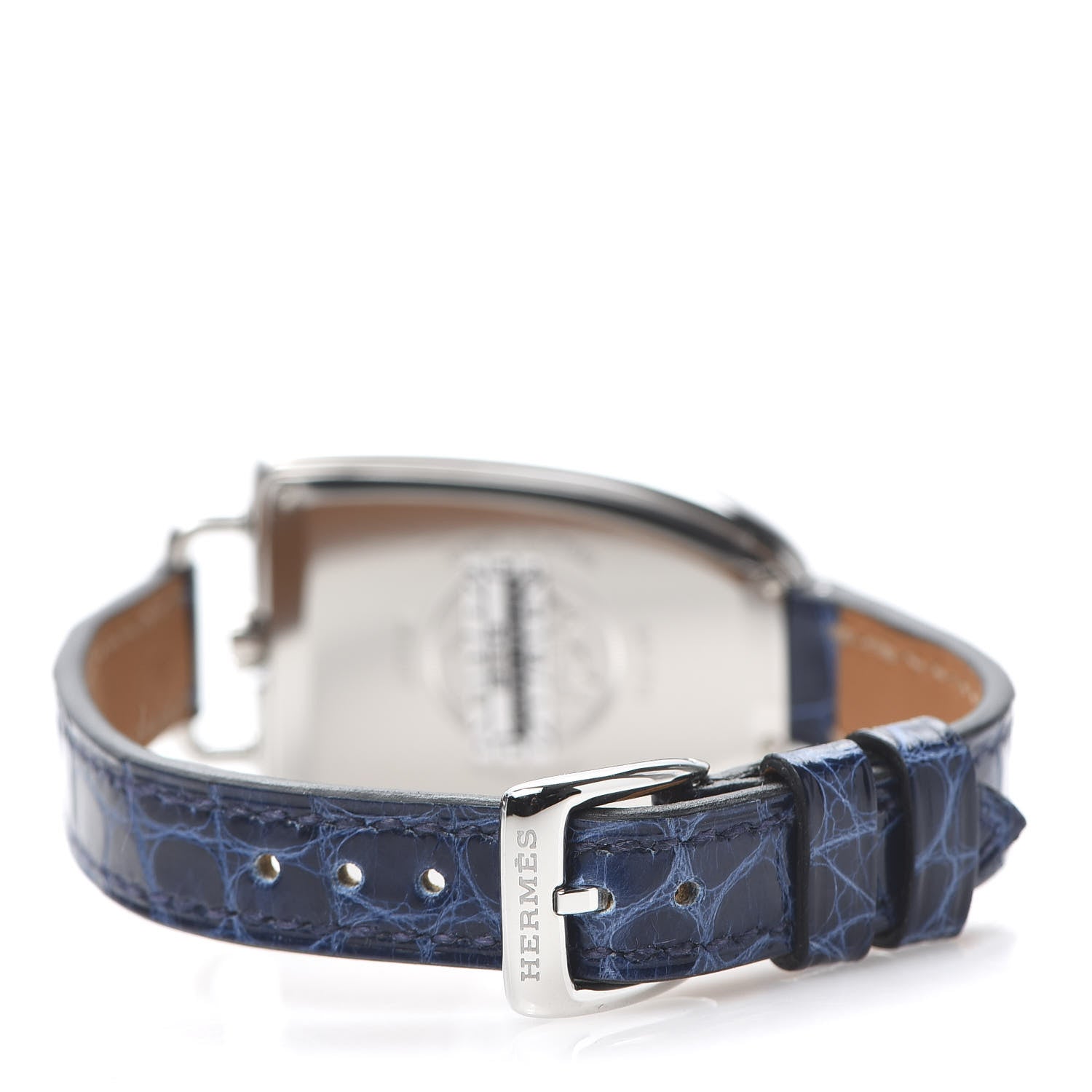 Hermes Stainless Steel Alligator 26mm Galop Quartz Watch Bleu Saphir 4 of 7
