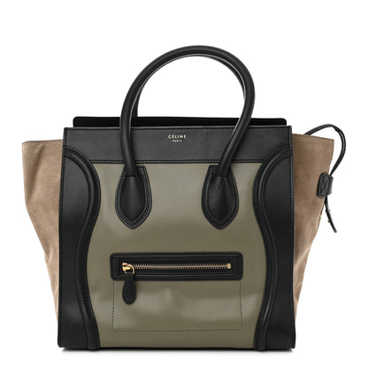 Celine Satin Calfskin Suede Micro Tri-Color Luggage Almond 1 of 13
