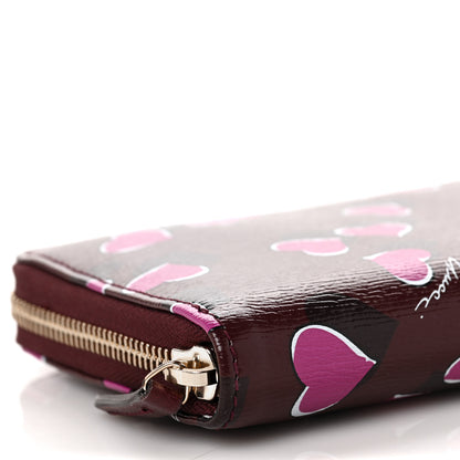 Gucci Calfskin Heartbeat Print Zip Around Wallet New Wine 7 of 9