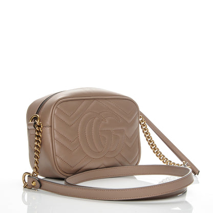 Gucci Calfskin Matelasse Mini GG Marmont Chain Shoulder Bag Nude 3 of 6