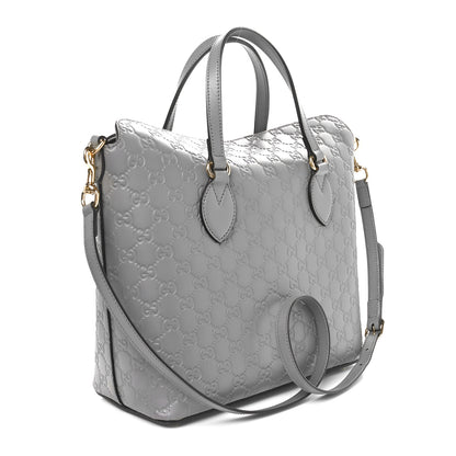 Gucci Guccissima Linea A Foldover Tote Storm Grey 3 of 10