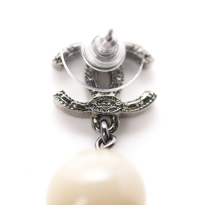 Chanel Ruthenium CC Bead Drop Earrings 4 of 5