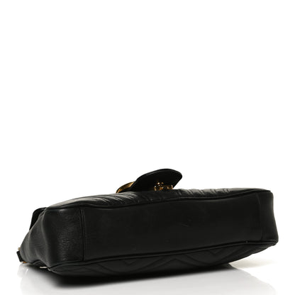 Gucci Calfskin Matelasse Medium GG Marmont Shoulder Bag Black 4 of 13