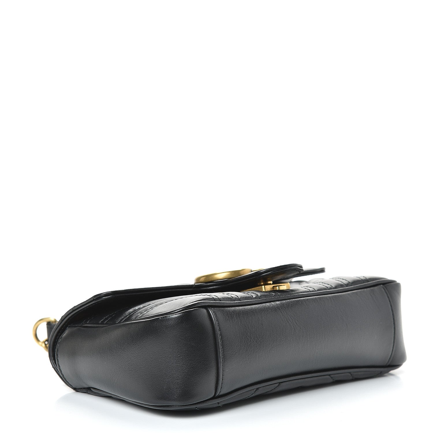 Gucci Calfskin Matelasse Mini GG Marmont Shoulder Bag Black 3 of 14