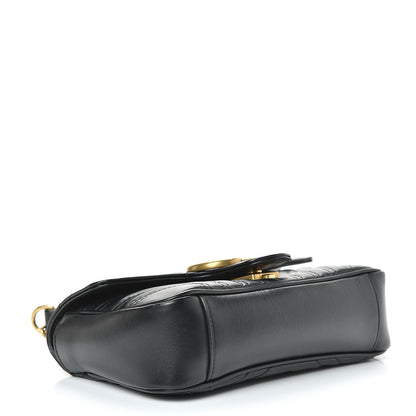Gucci Calfskin Matelasse Mini GG Marmont Shoulder Bag Black 3 of 14