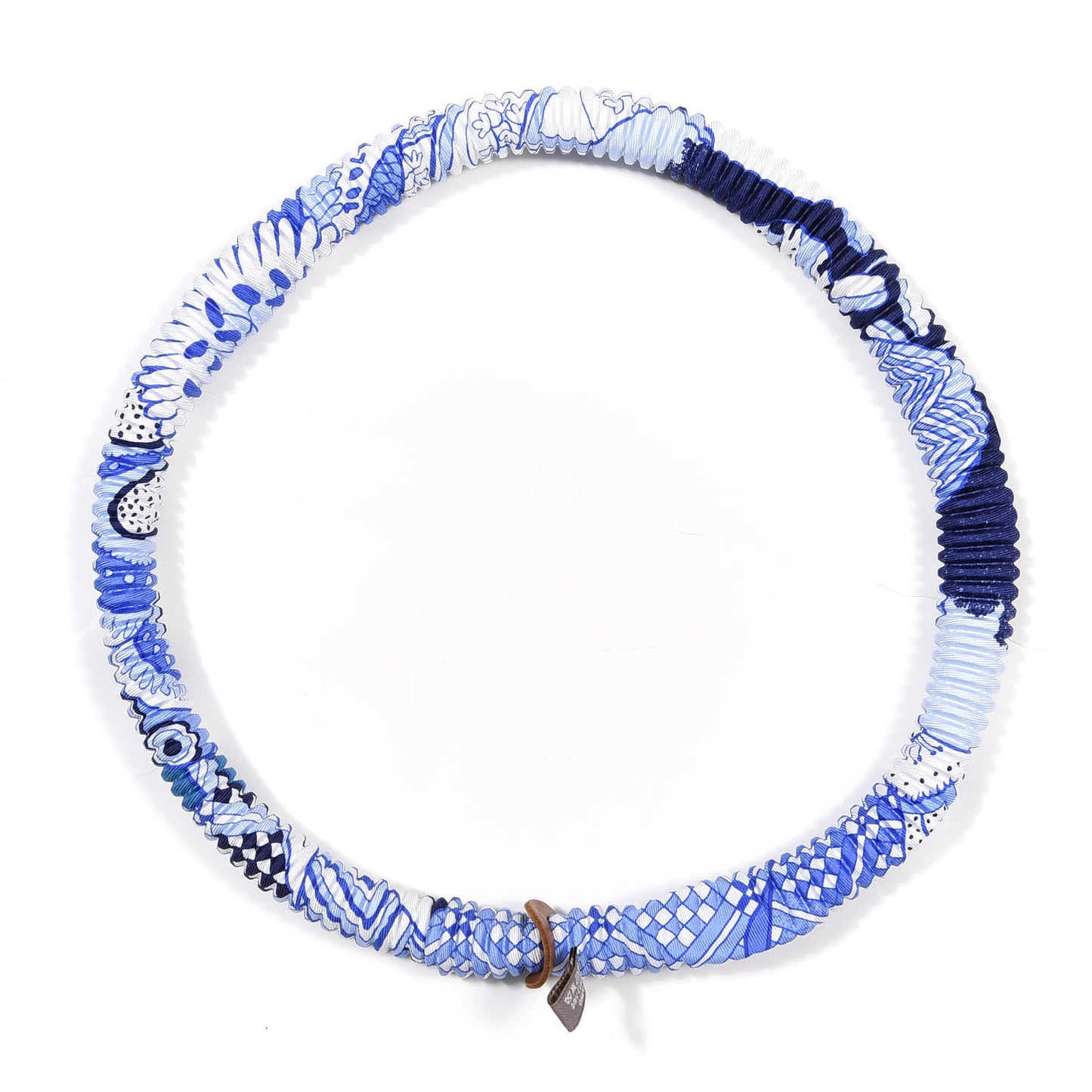 Silk Collier Plisse En Soie Petit H Pleated Necklace