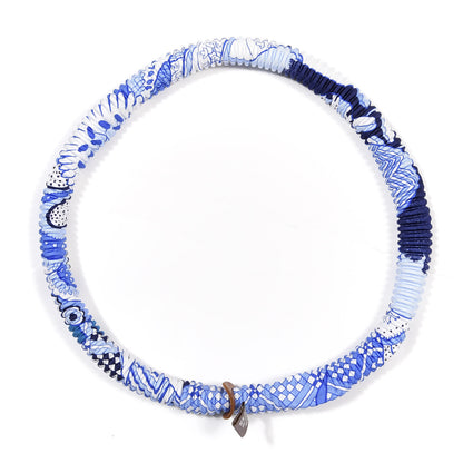 Hermes Silk Collier Plisse En Soie Petit H Pleated Necklace 2 of 3