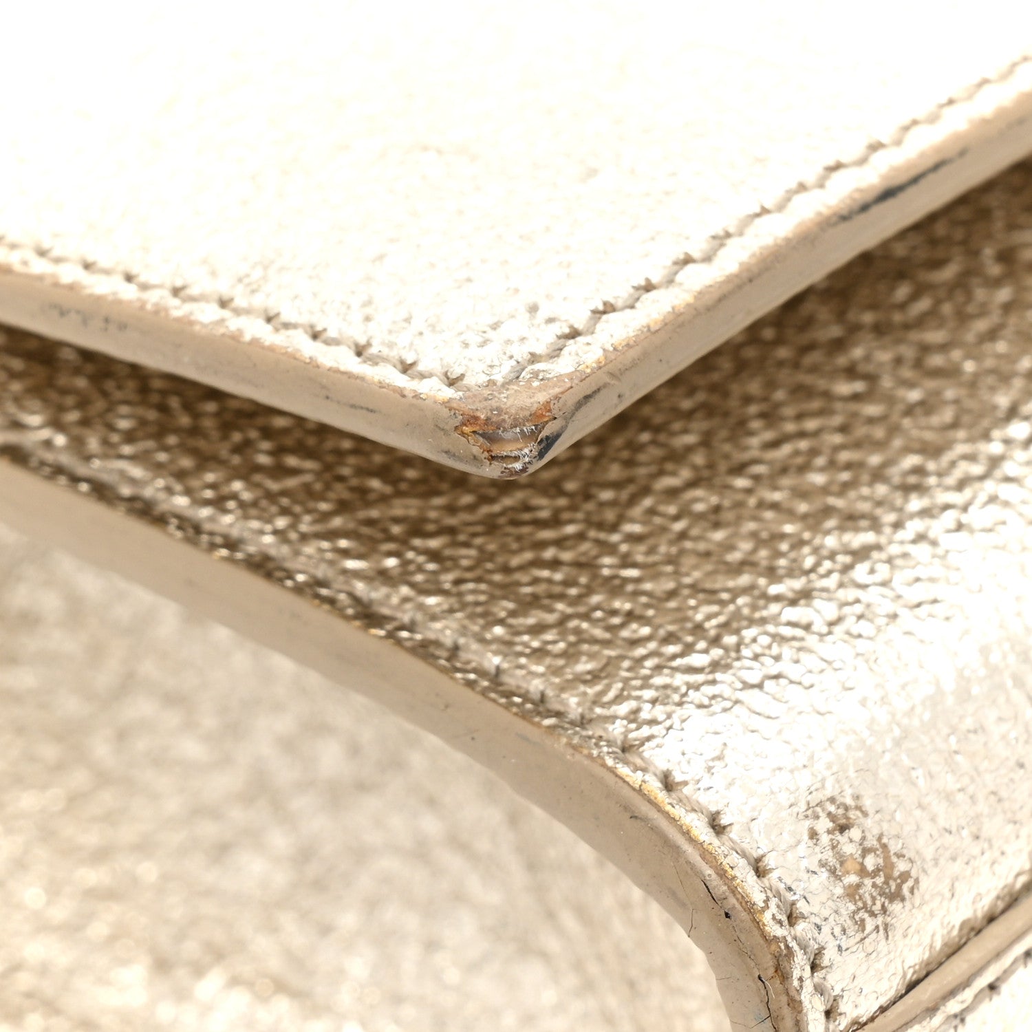 Saint Laurent Metallic Calfskin Small Classic Monogram Kate Satchel Pale Gold 10 of 17