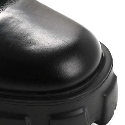 Prada Spazzolato Rois Re-Nylon Metal Triangle Logo Monolith Pouch Pocket 55mm Boots 37 Black 13 of 16