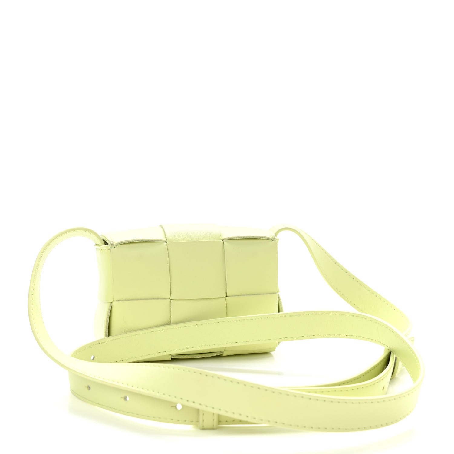 Bottega Veneta Lambskin Maxi Intrecciato Extra Mini Cassette Crossbody Bag Lemon Washed 3 of 9