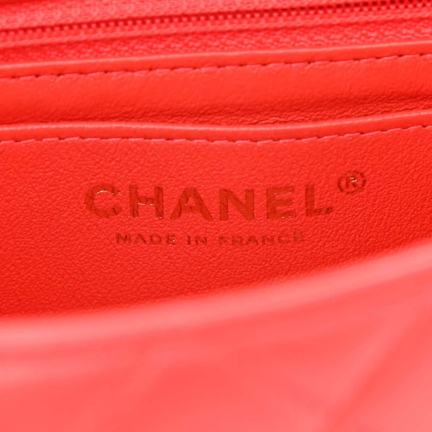Lambskin Quilted Mini Rectangular Flap Red