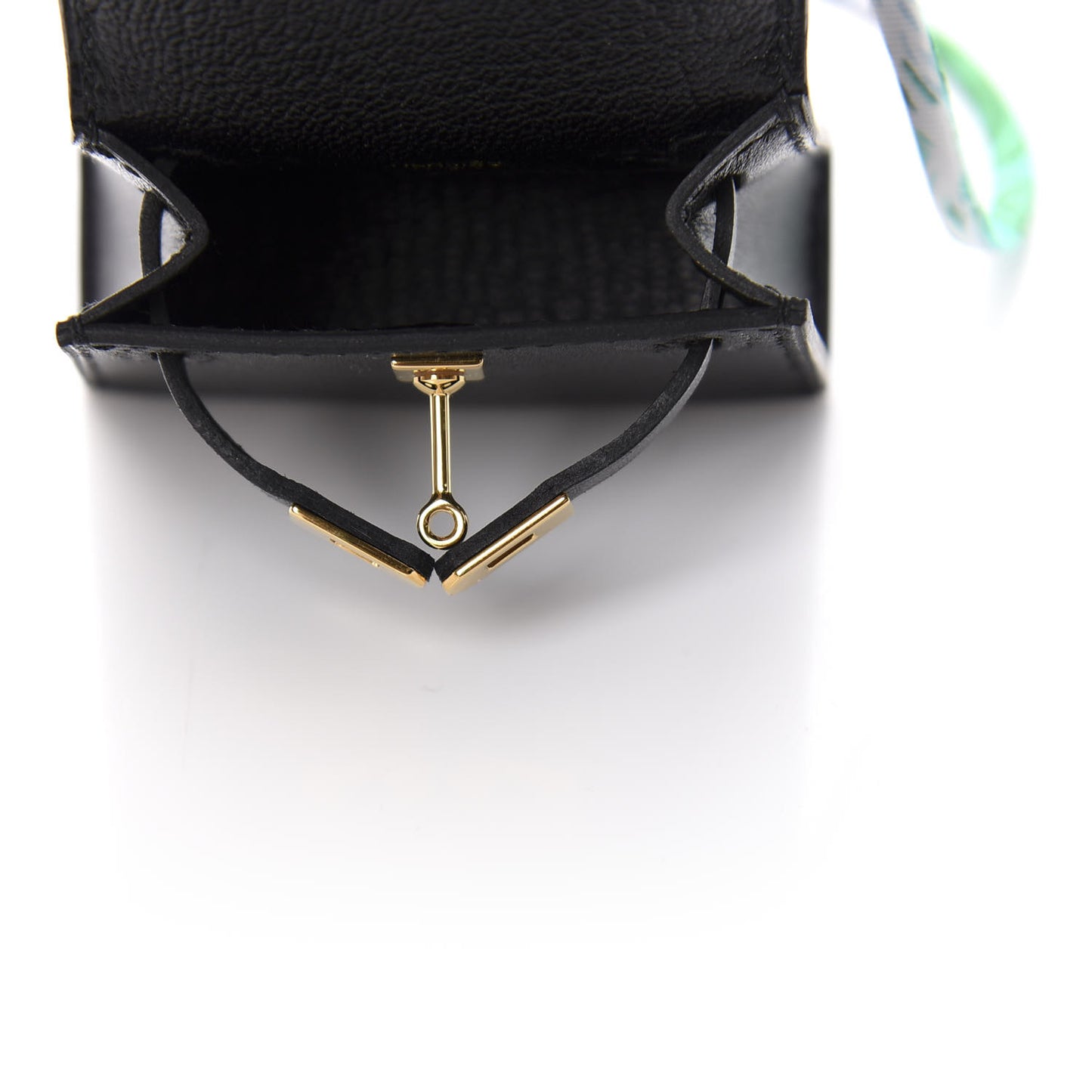 Tadelakt Mini Kelly Twilly Bag Charm Black