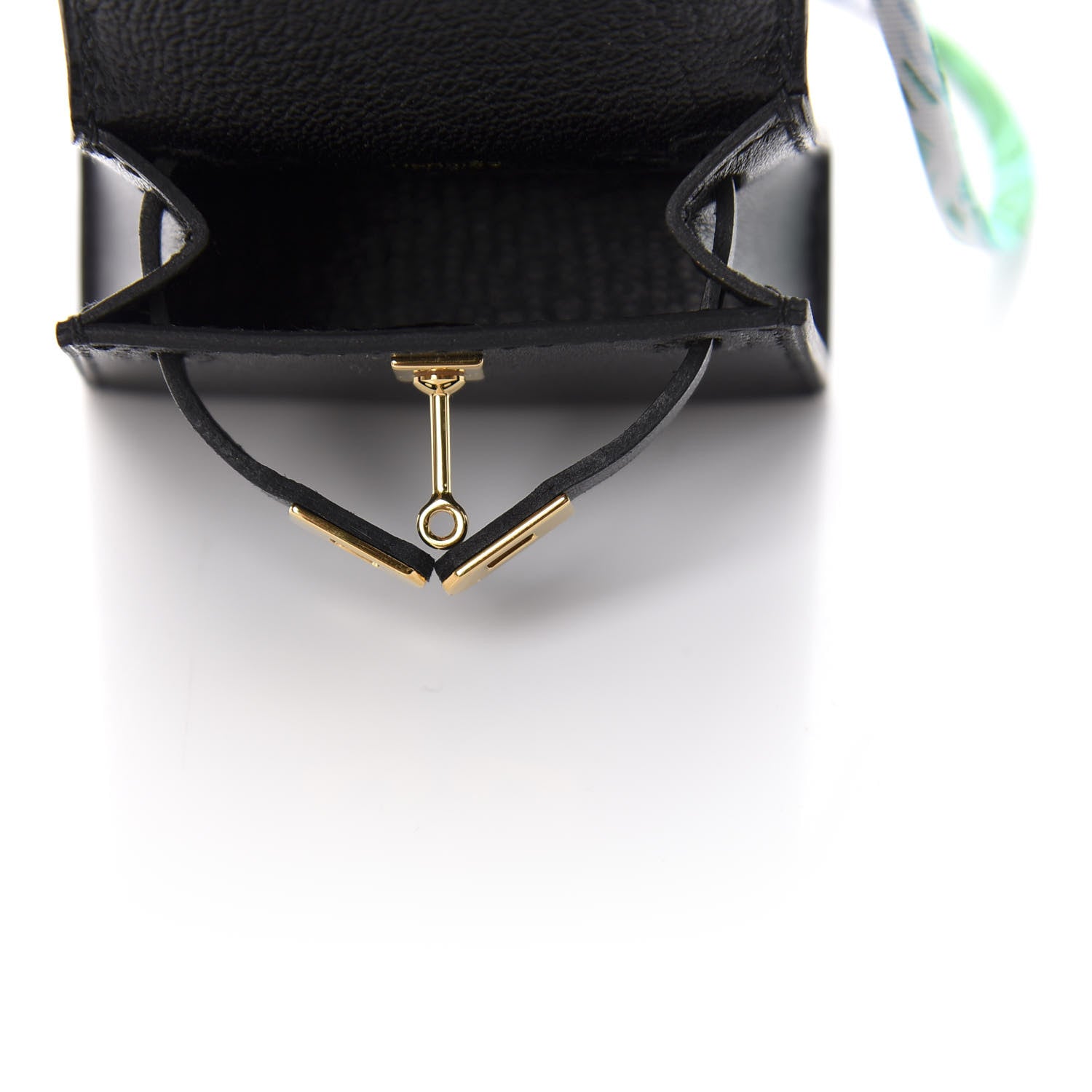 Hermes Tadelakt Mini Kelly Twilly Bag Charm Black 3 of 6