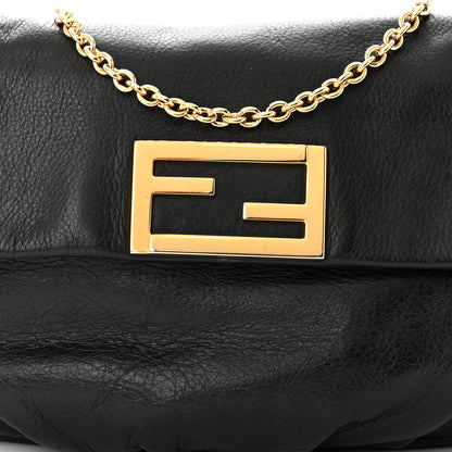 Fendi Vitello Flamingo Fendista Pouchette Crossbody Black 8 of 10