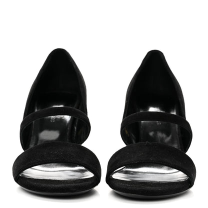 Hermes Velvet Goatskin Muse 80 Sandals 36.5 Black 2 of 8