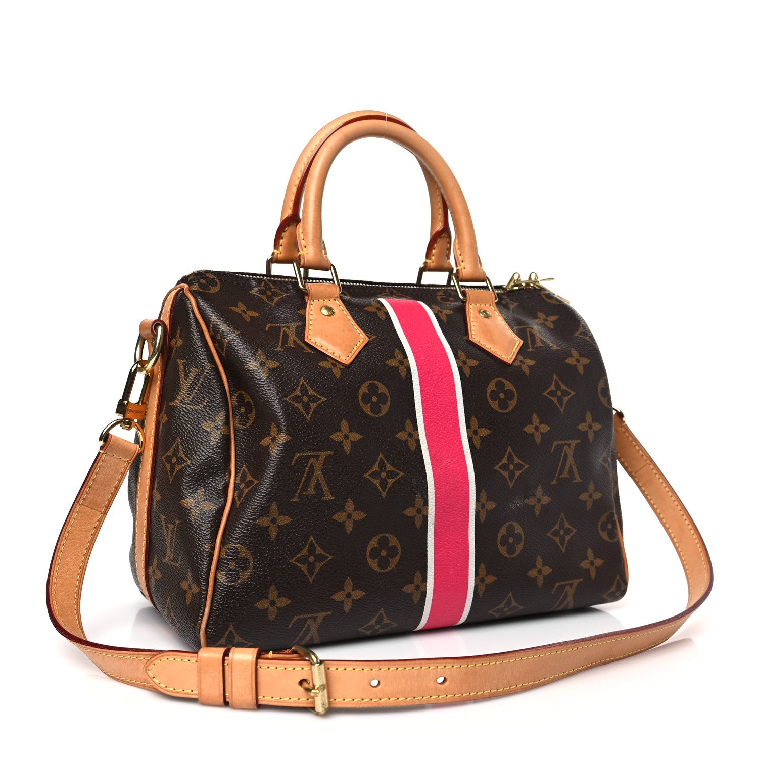 Louis Vuitton Monogram My LV Heritage Speedy Bandouliere 25 Fuchsia White 3 of 8