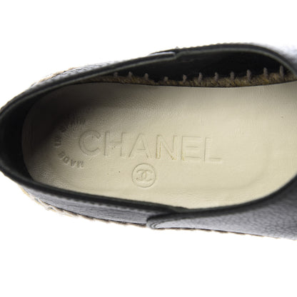 Chanel Grained Calfskin CC Espadrilles 36 Black 7 of 10