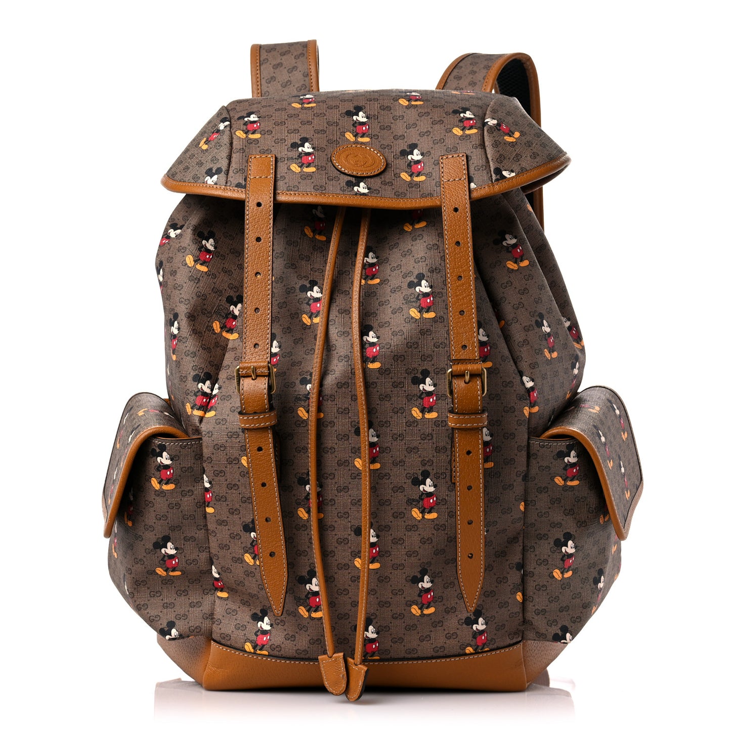 X DISNEY Mini Vintage GG Supreme Monogram Mickey Mouse Medium Backpack Beige Vintage Sun Oil