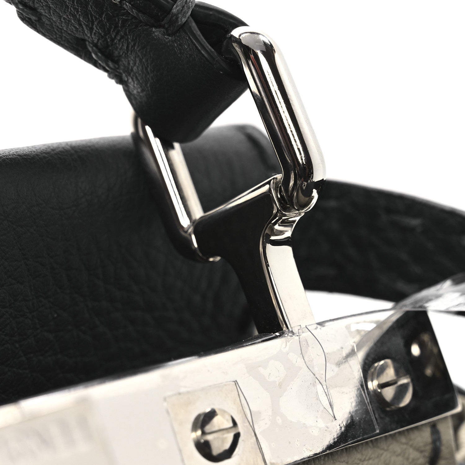 Fendi Cuoio Romano Selleria Bi-Color Mini Peekaboo Iconic Satchel Asfalto Latte 11 of 11