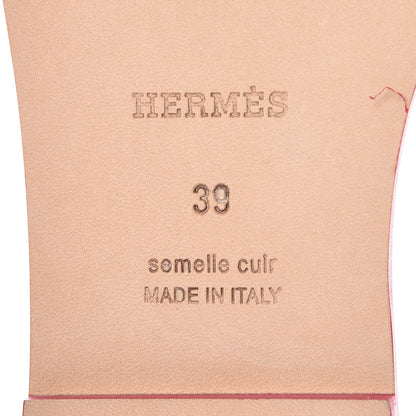 Hermes Epsom Oran Sandals 39 Rouge Azalee 6 of 9