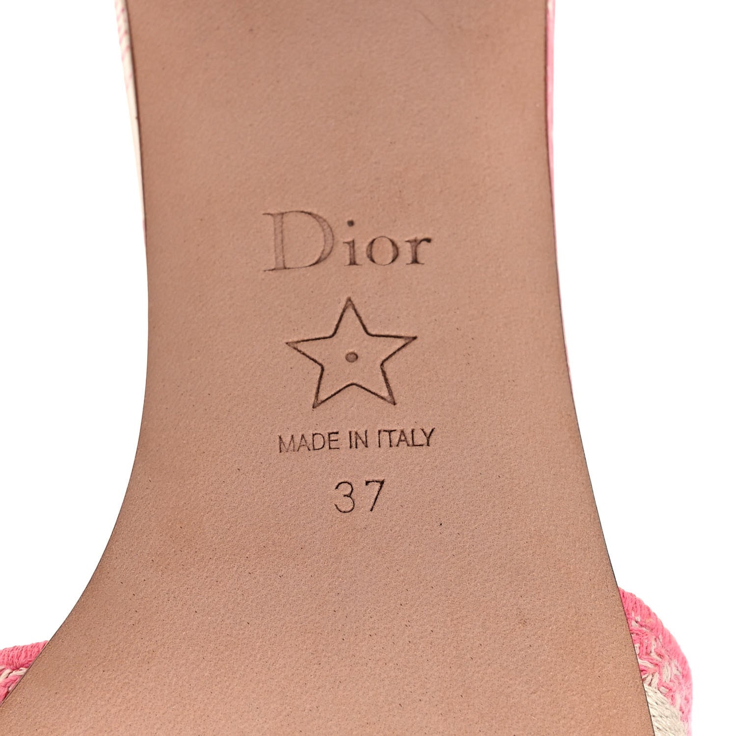 Christian Dior Cotton Toile de Jouy Embroidered Dway 55mm Slide Sandals 37 Off White Pink 6 of 9