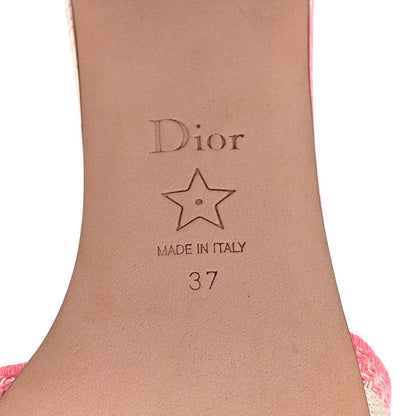 Christian Dior Cotton Toile de Jouy Embroidered Dway 55mm Slide Sandals 37 Off White Pink 6 of 9