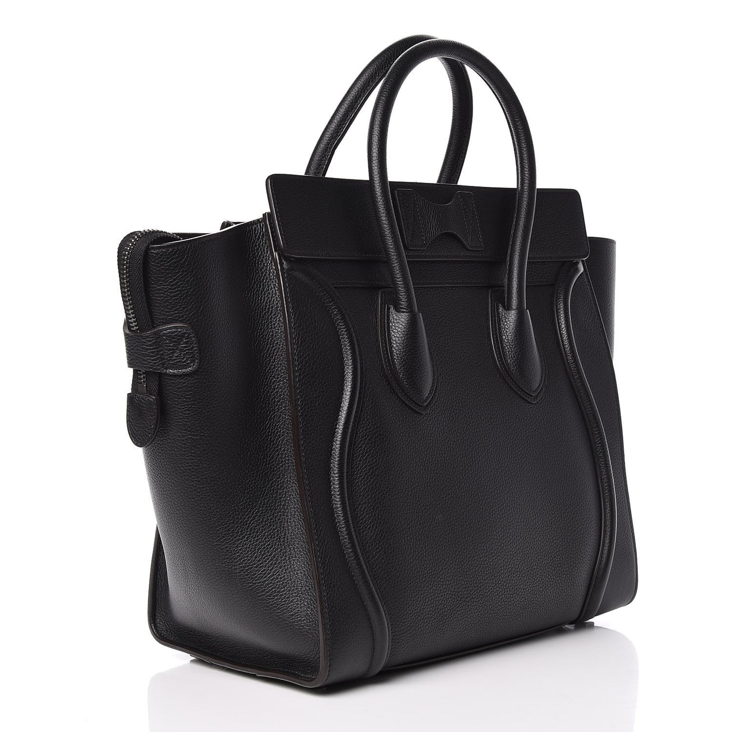 Drummed Calfskin Mini Luggage Black